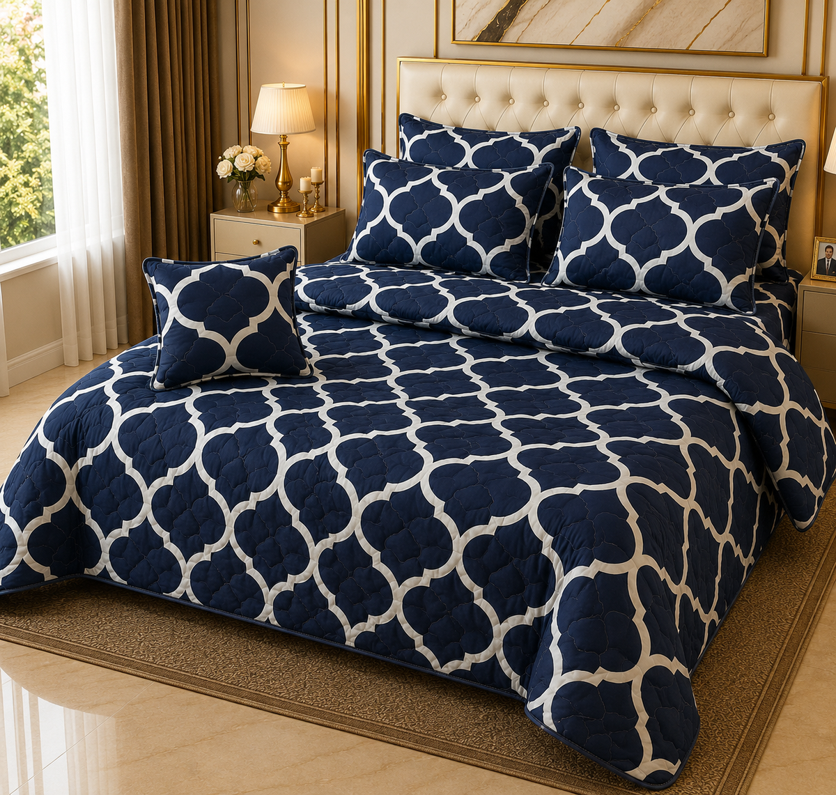 7-Piece Aesthetic Quilted Comforter Set