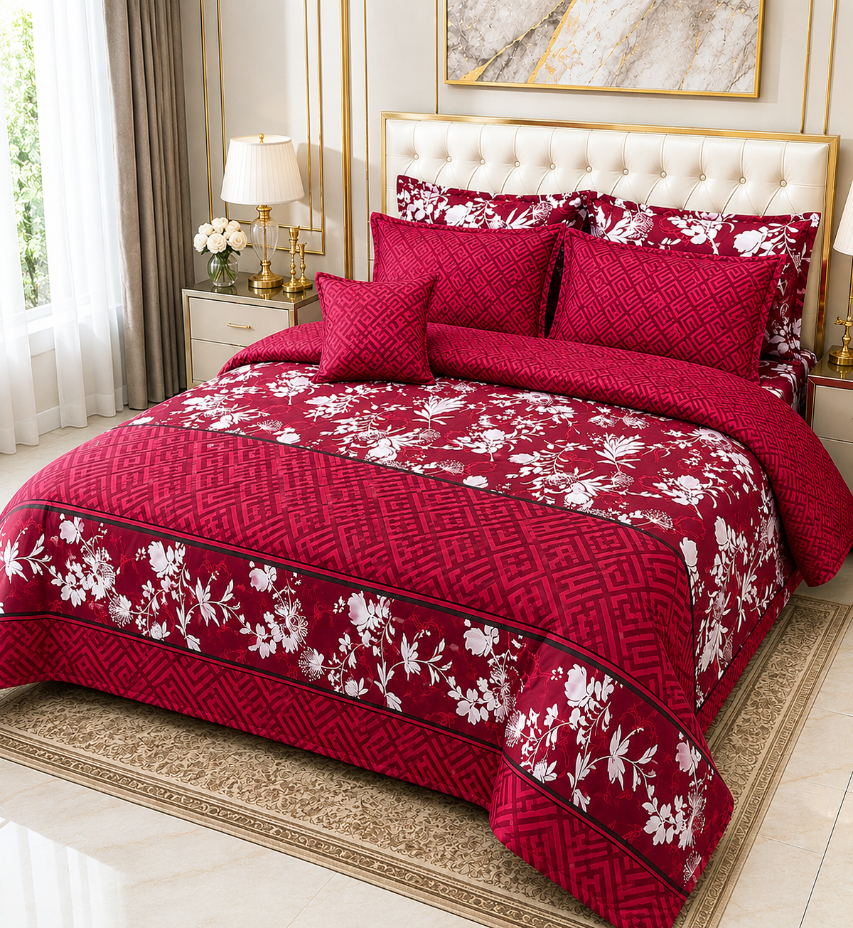 Bridal 7-Piece Quilted Comforter Set with Accessories