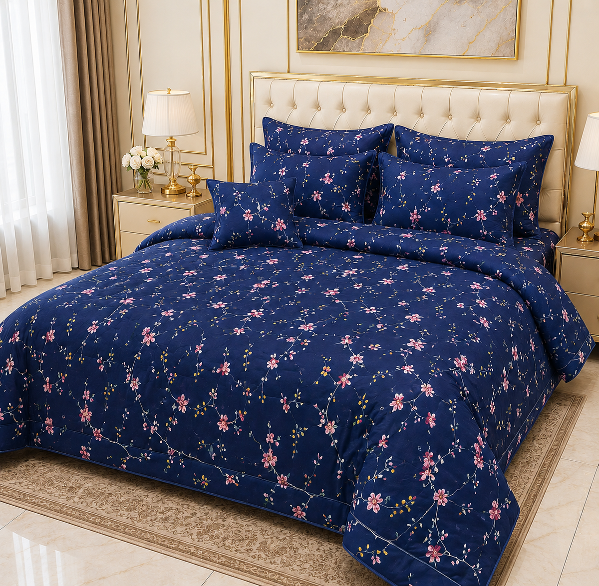 Soft Quilted King Size Comforter Bedding Set