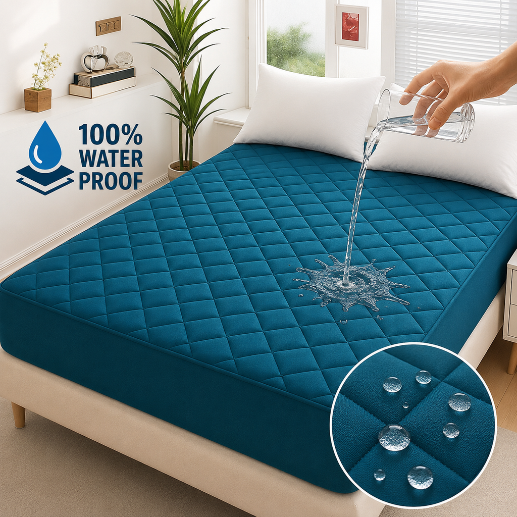 cotton Waterproof Quilted Mattress cover-zink