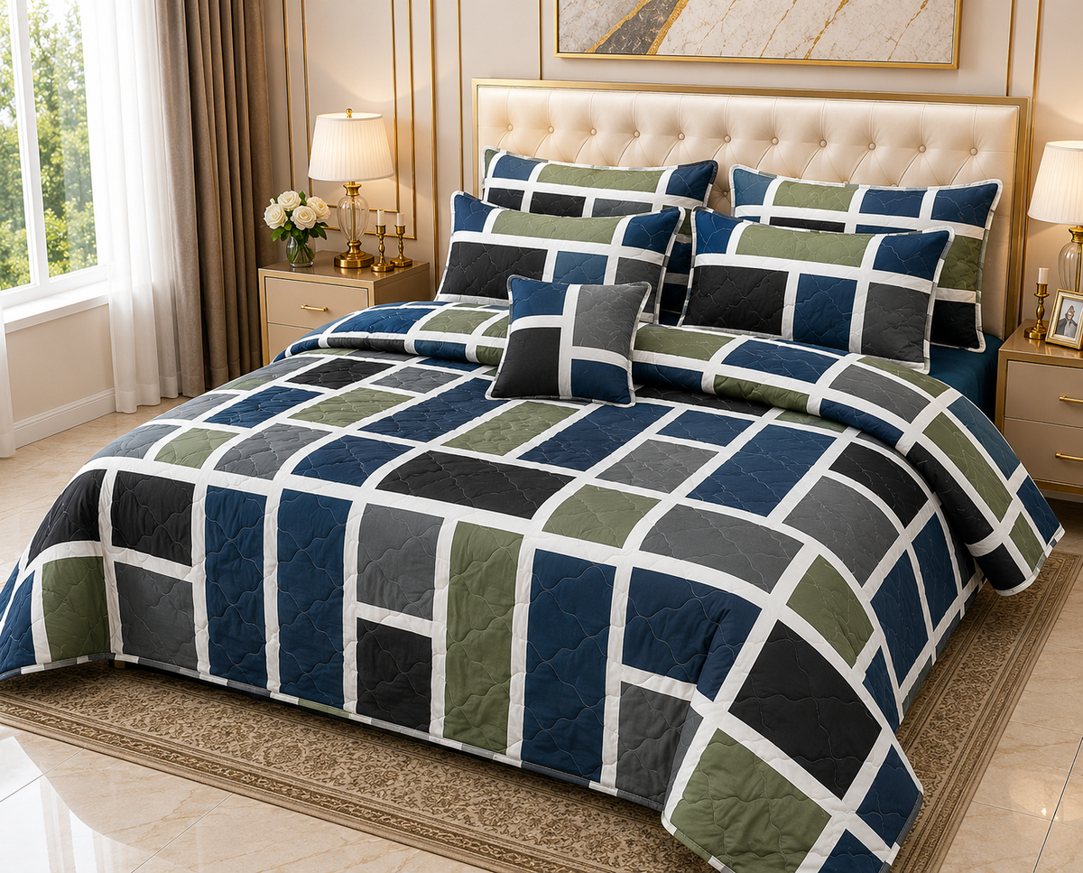 All-in-One 7-Piece Quilted Comforter Set