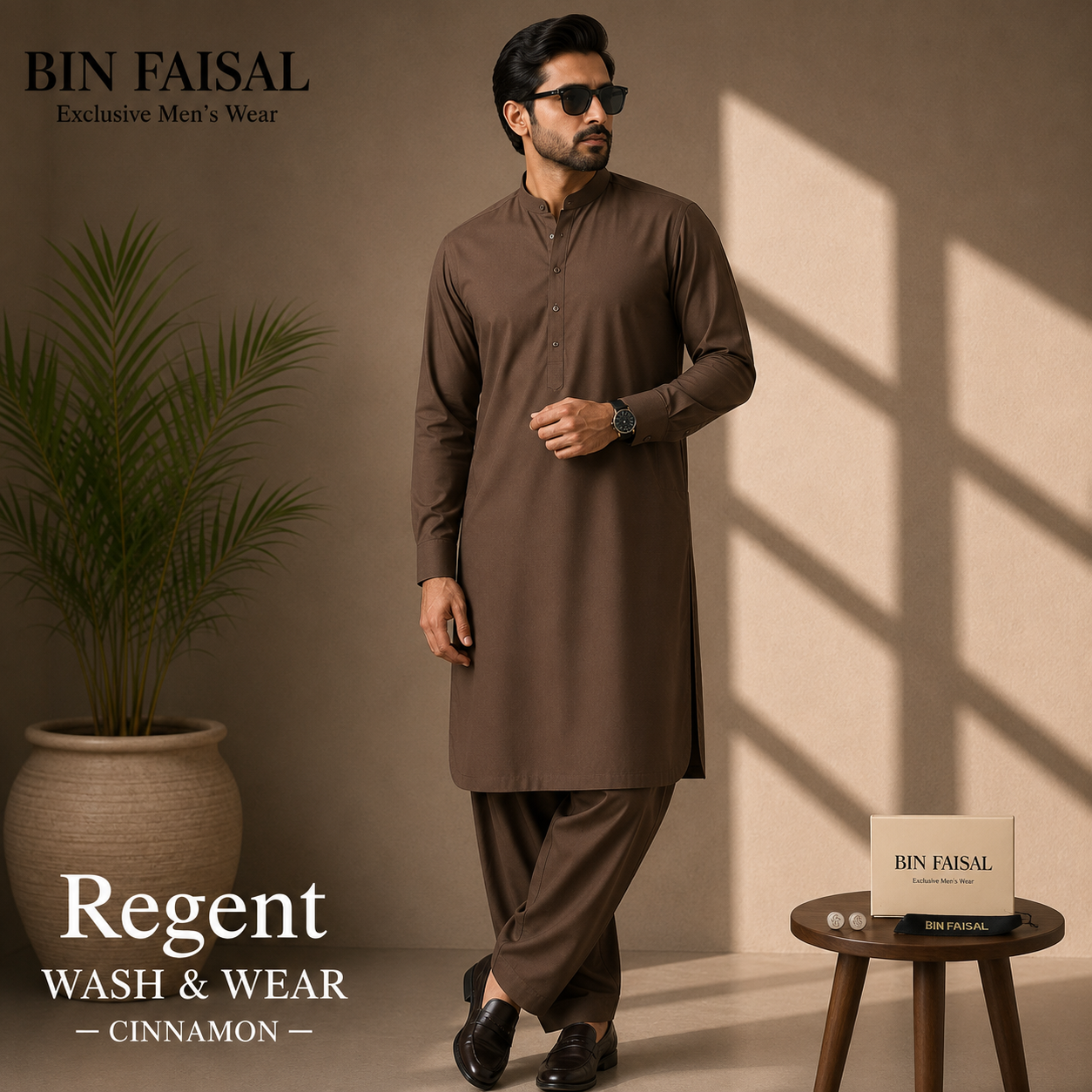 Bin Faisal  Premium Wash & Wear-TAWNY COLOR