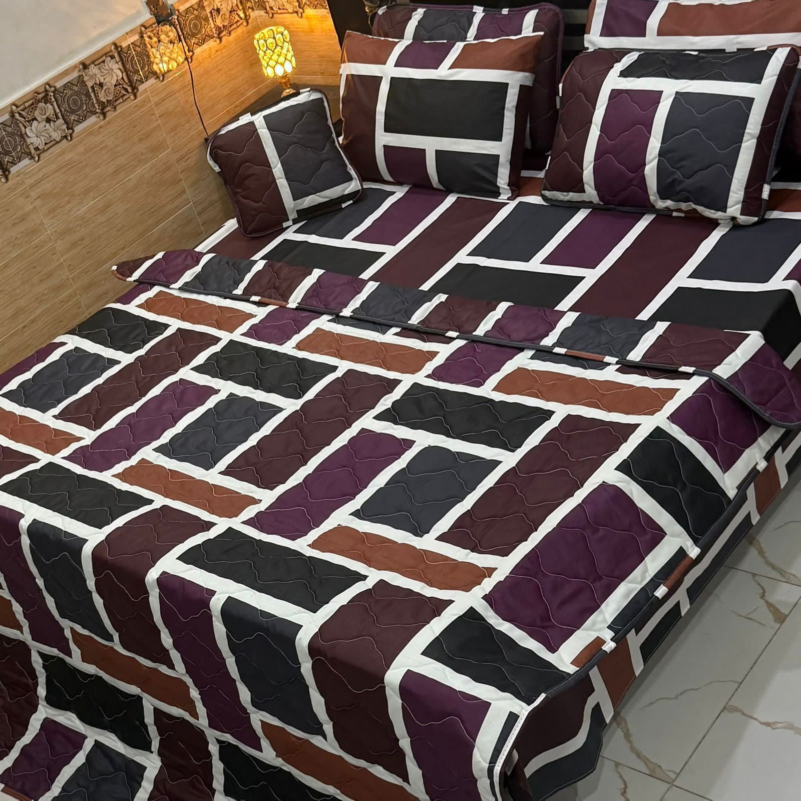 7-Piece King Size Bedding Set Quilted Comforter