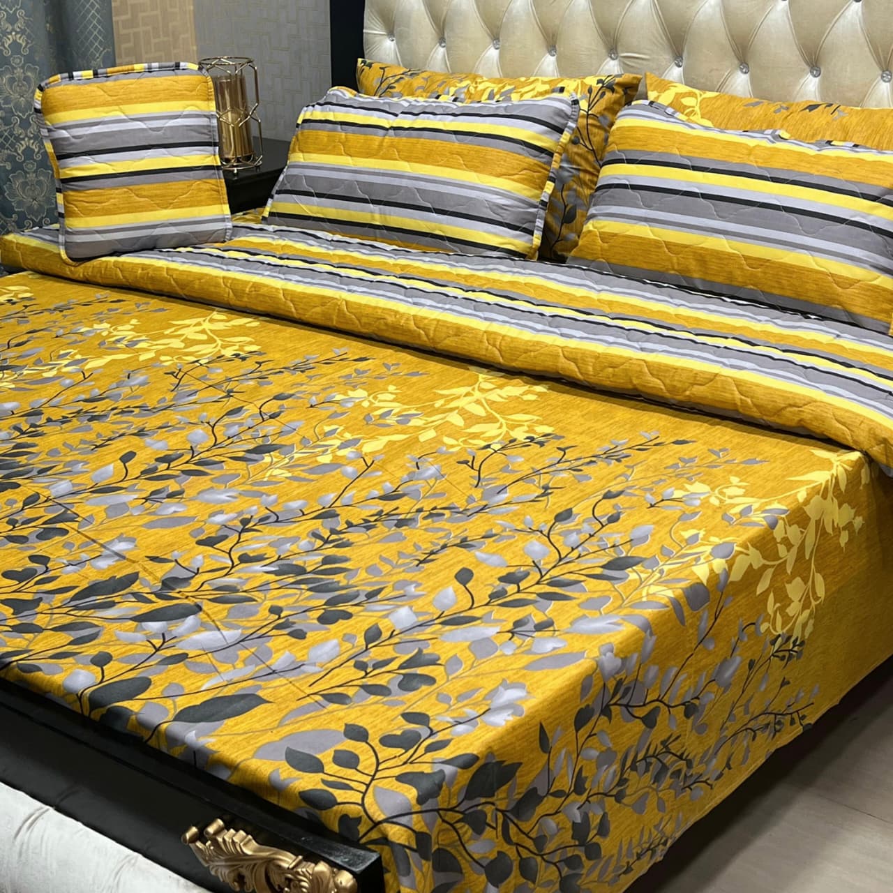 7-Piece Floral Quilted Comforter Set King Size