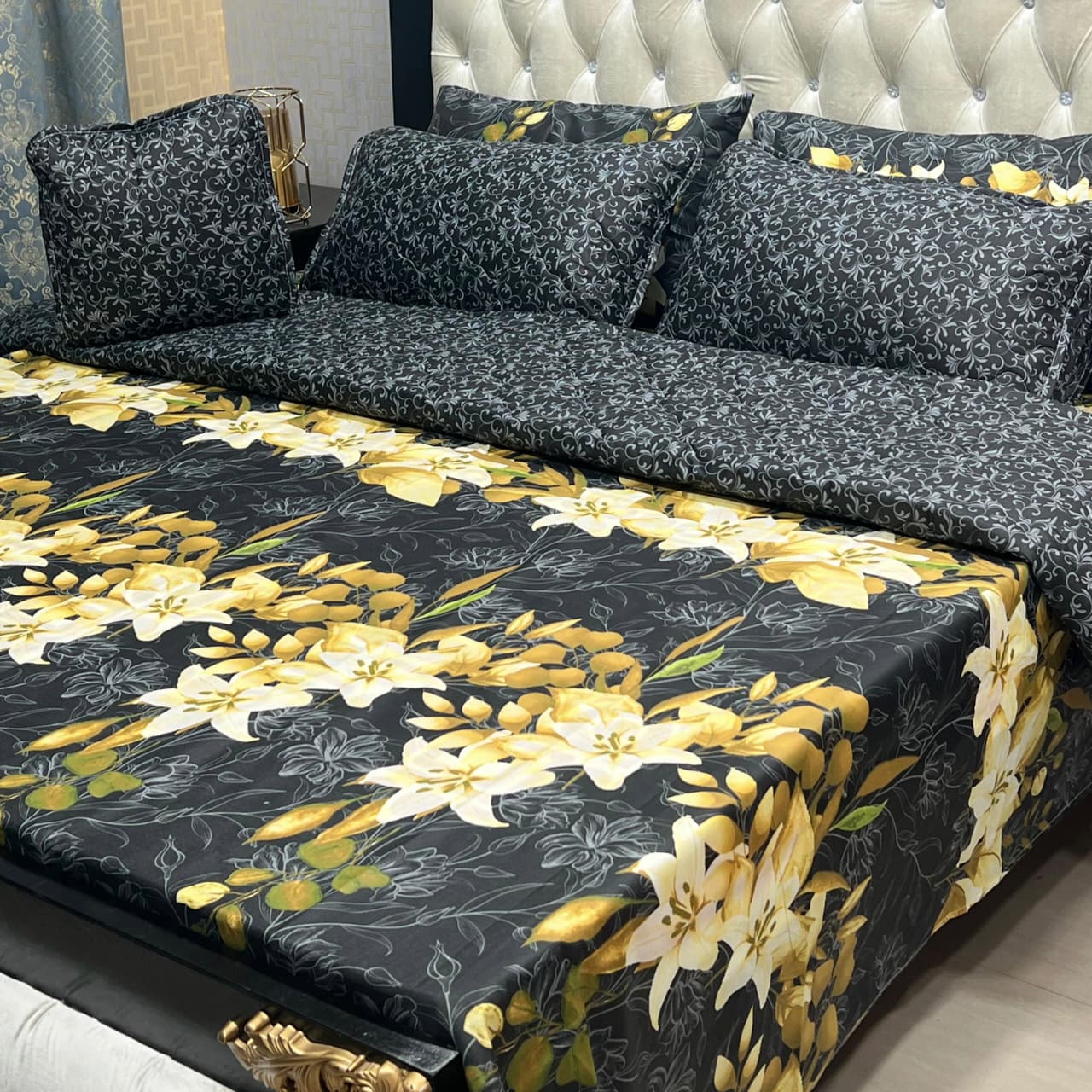 7-Piece Patterned Quilted Comforter Set with Pillows