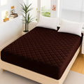 cotton Waterproof Quilted Mattress cover-brown