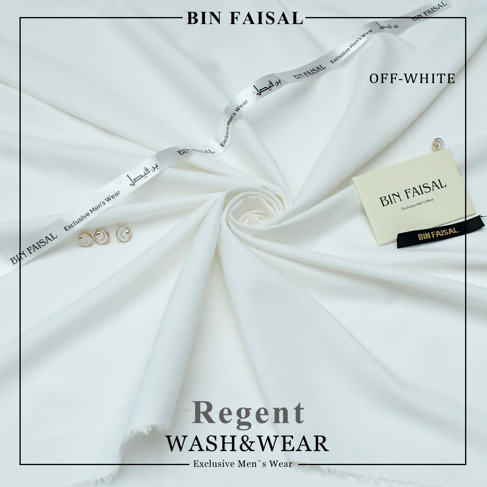 Bin Faisal  Premium Wash & Wear-OFF WHITE