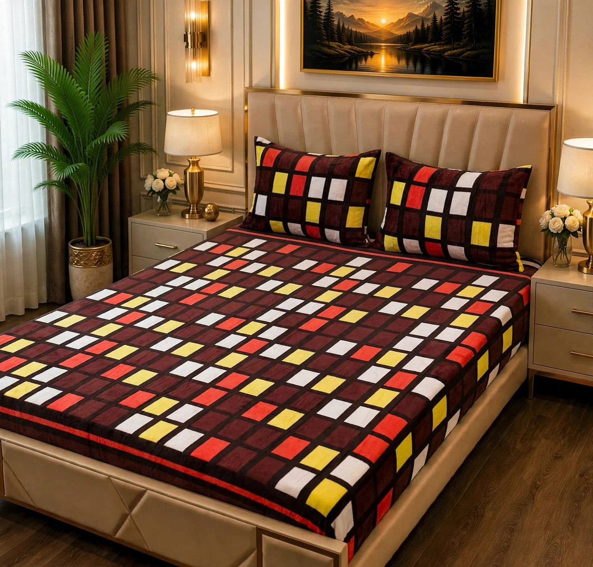 Soft 3pc fleece bedsheet-King size