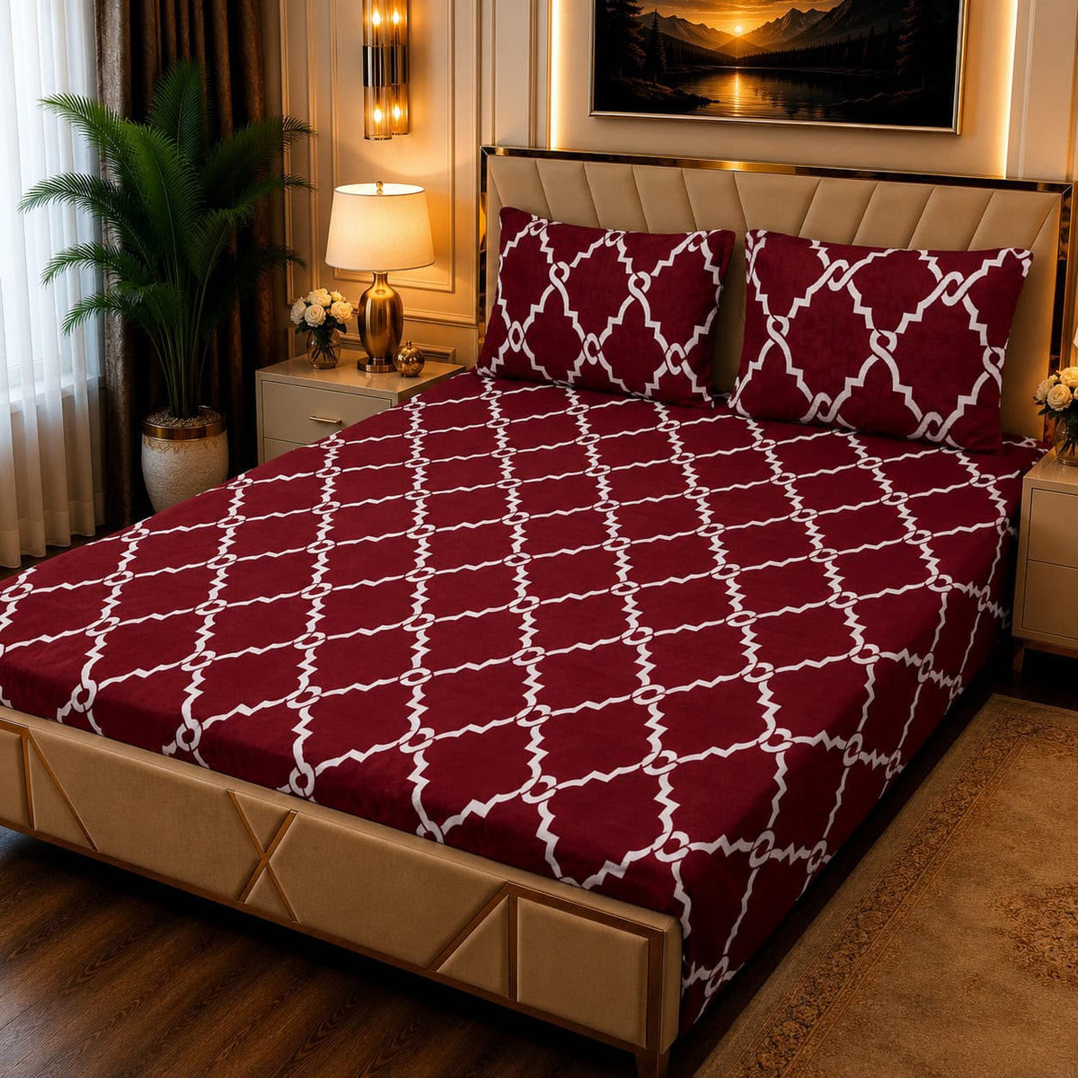 Soft 3pc fleece bedsheet-King size