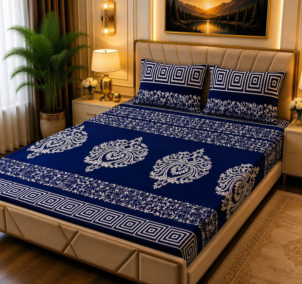 Soft 3pc fleece bedsheet-King size