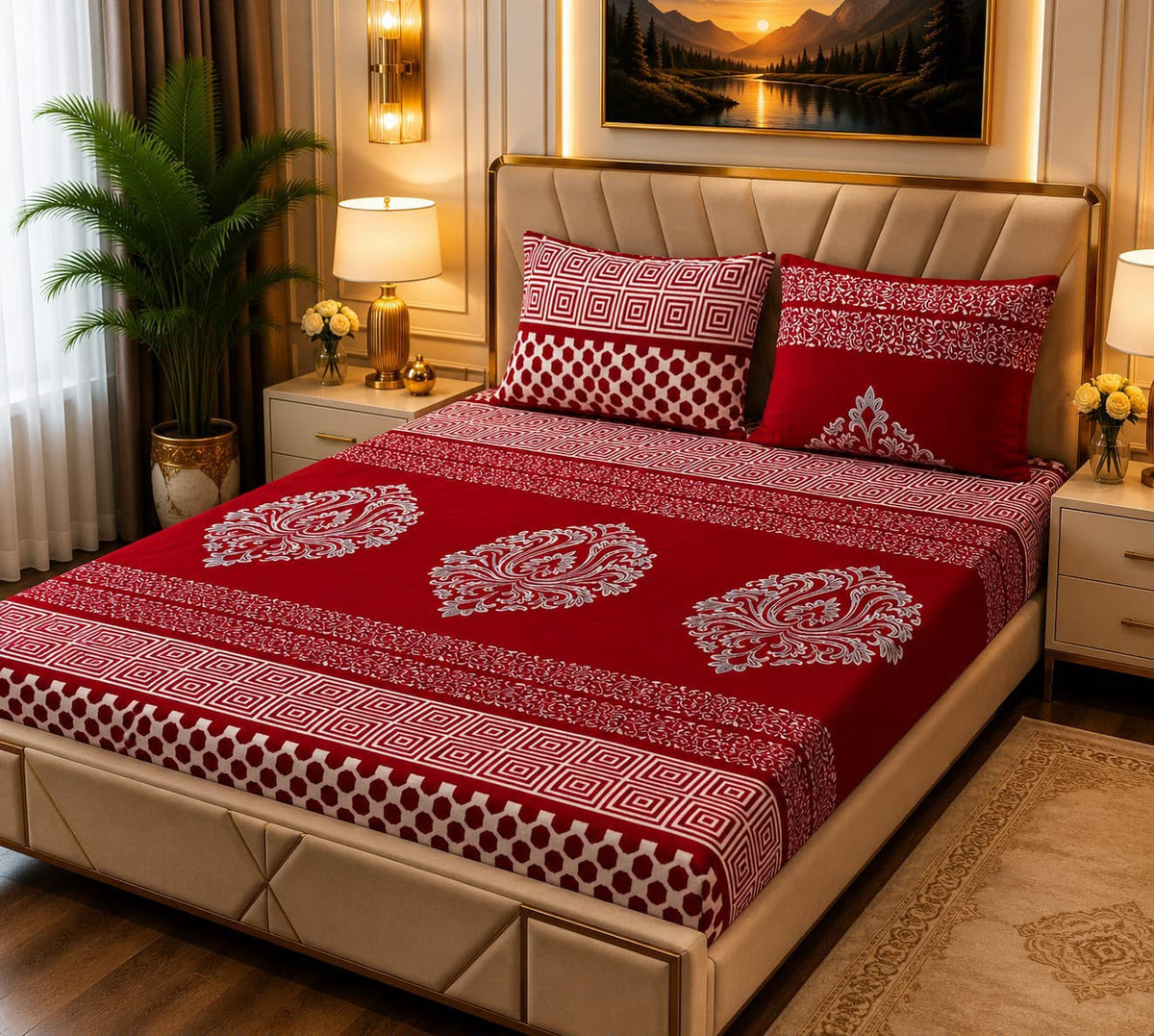 Soft 3pc fleece bedsheet-King size