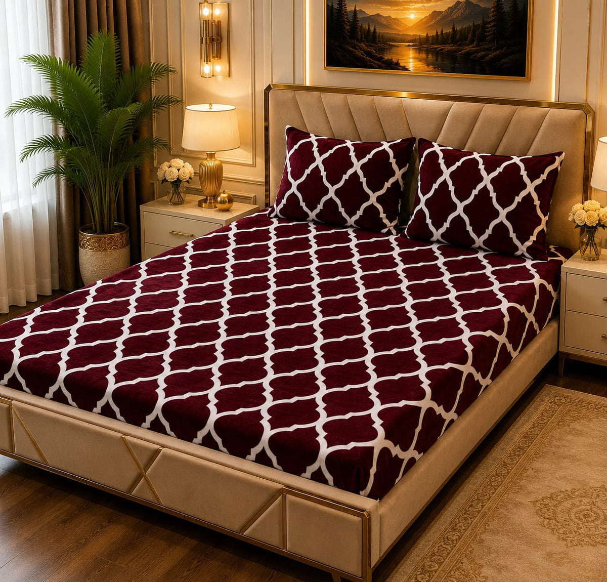 Soft 3pc fleece bedsheet-King size