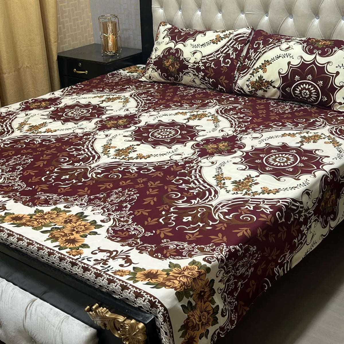 Elegant Printed Bed Sheet for Double Bed