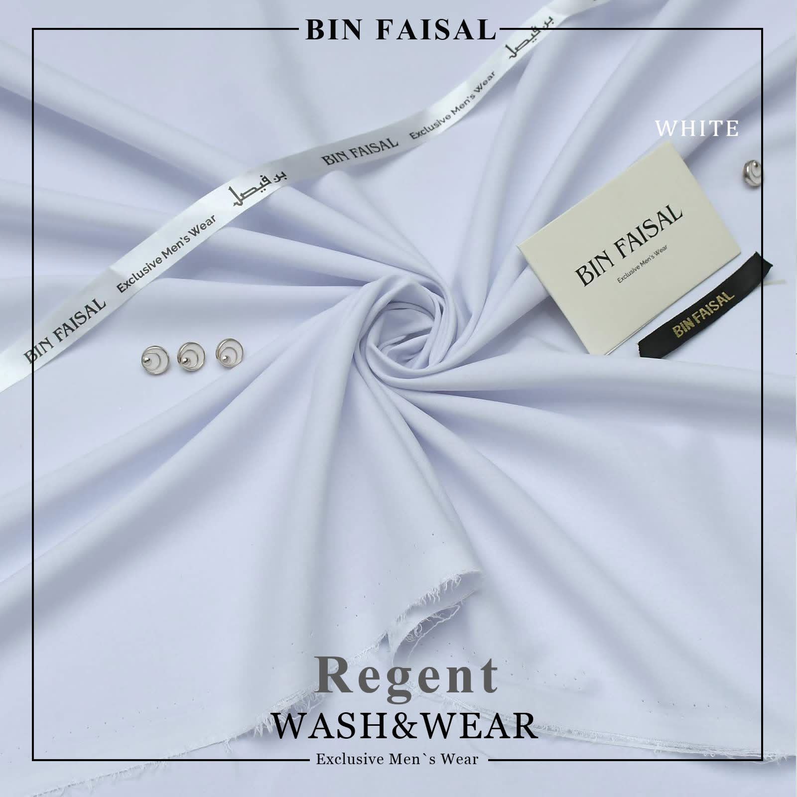 Bin Faisal  Premium Wash & Wear-WHITE