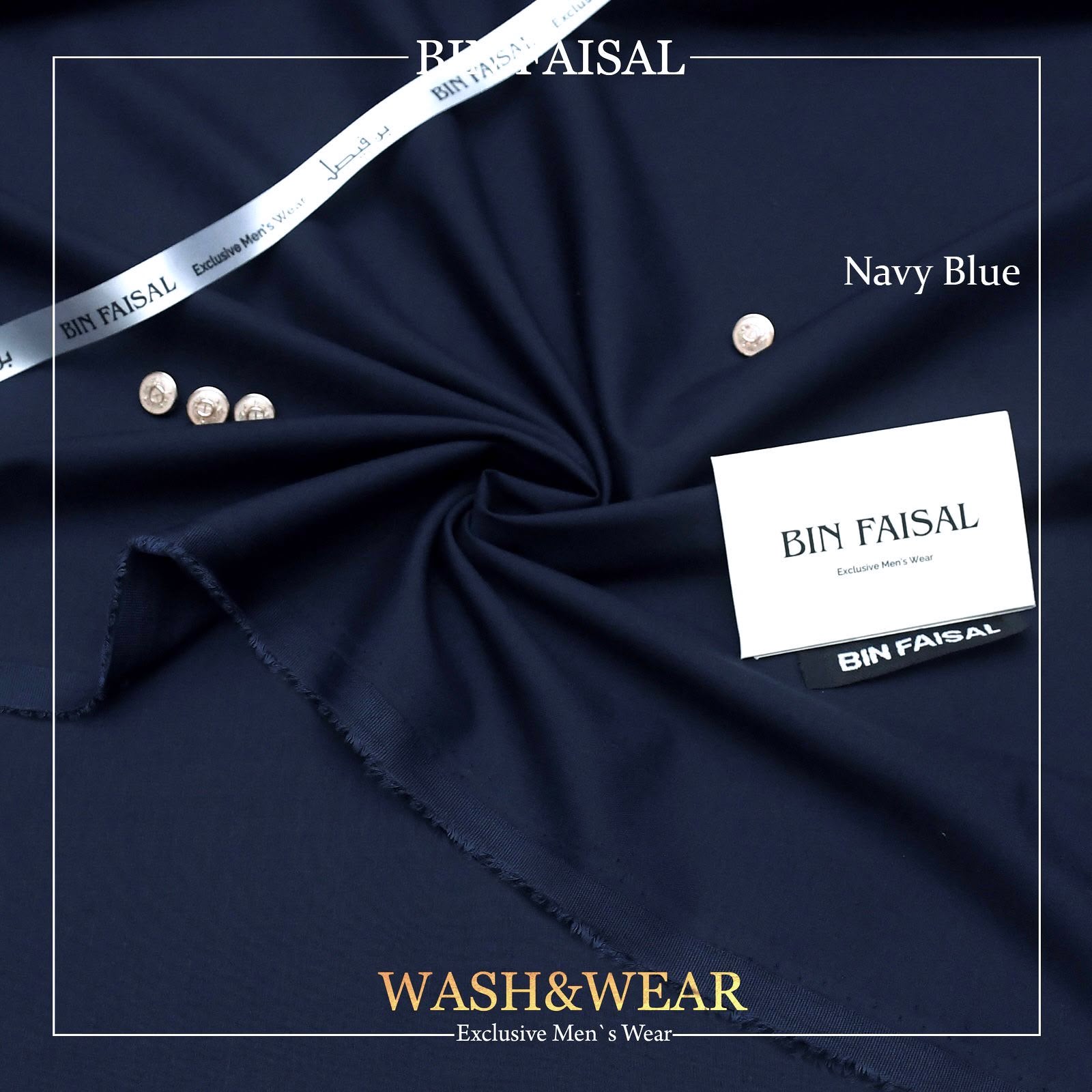 Bin Faisal  Premium Wash & Wear-NAVY BLUE