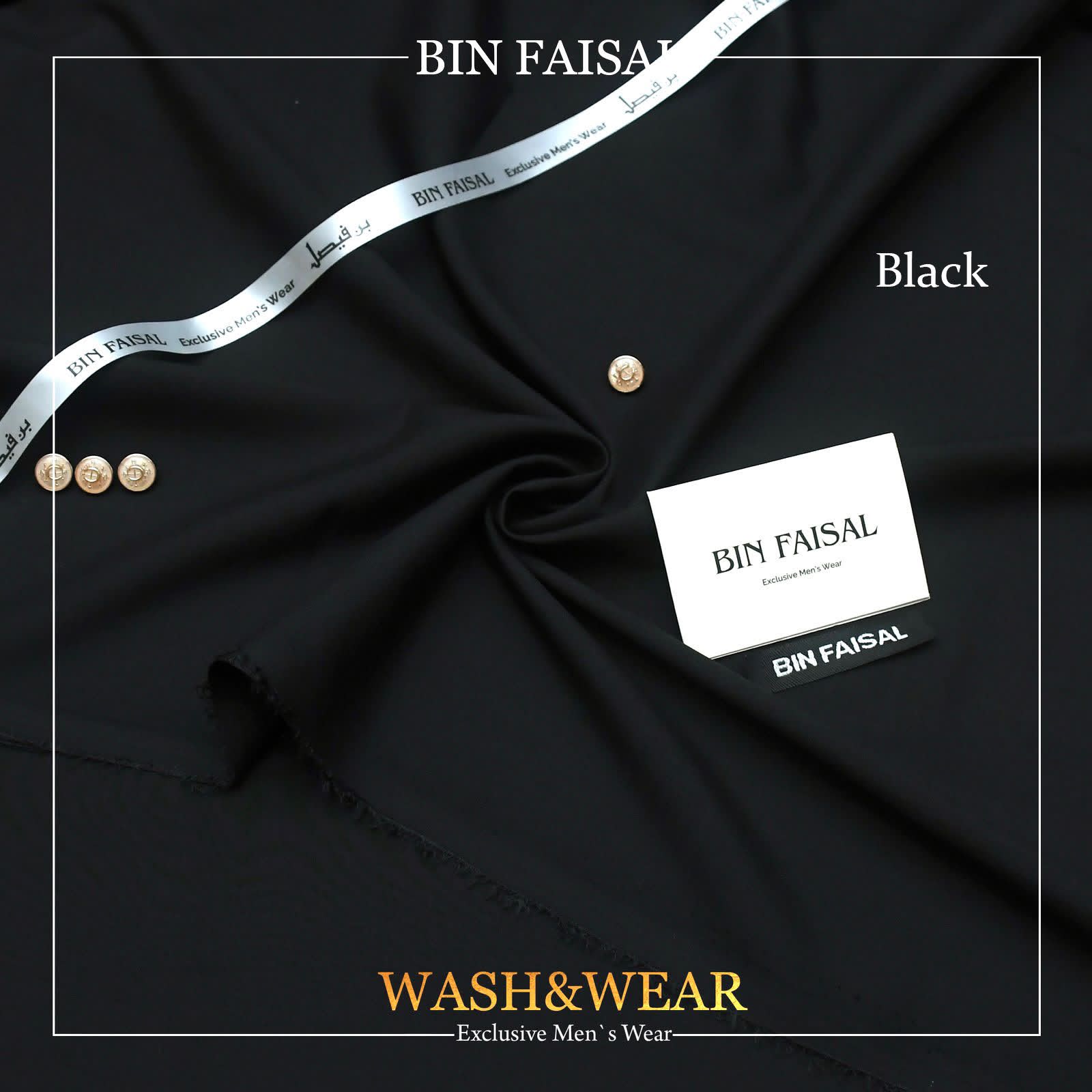 Bin Faisal  Premium Wash & Wear-BLACK