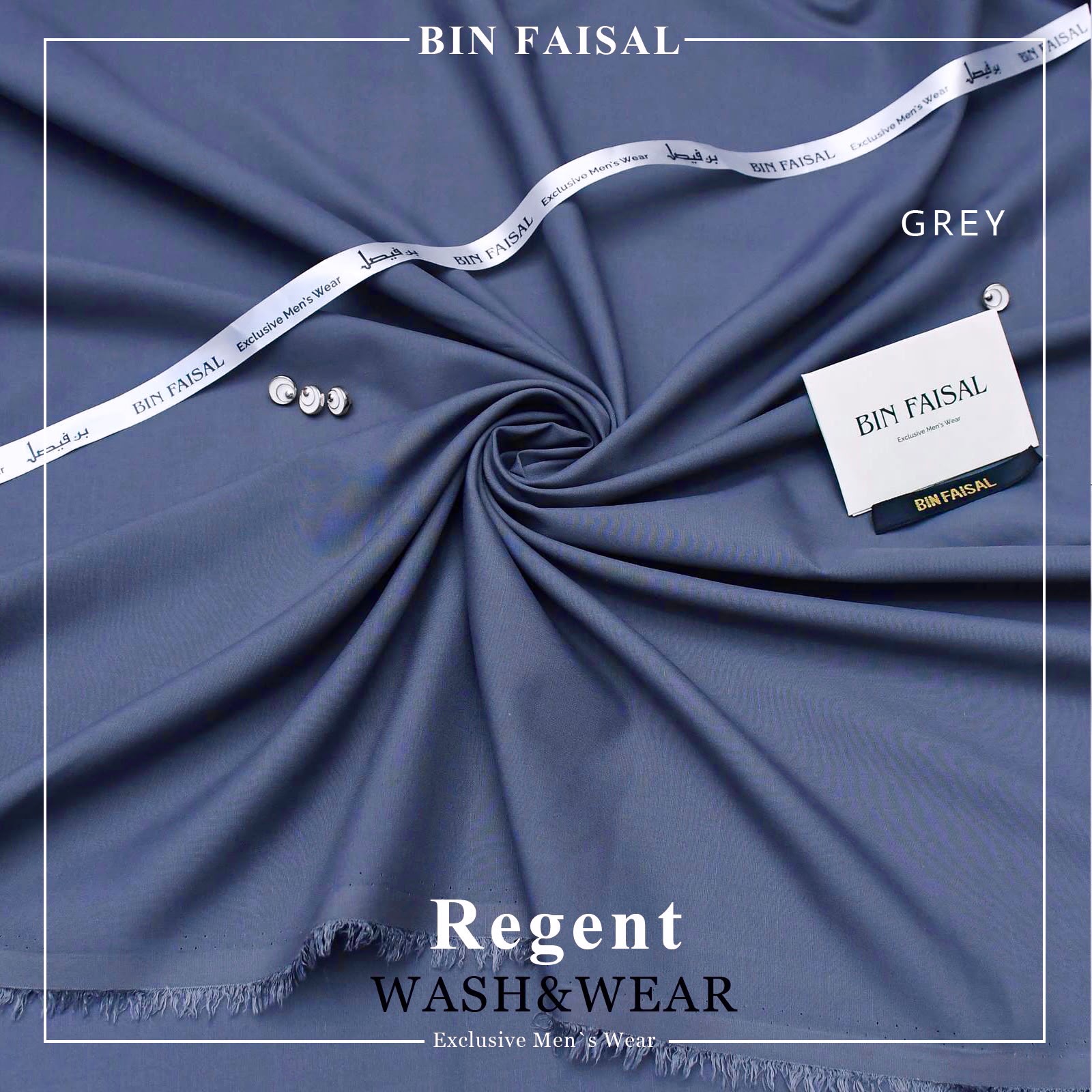 Bin Faisal  Premium Wash & Wear-GRAY SHADE