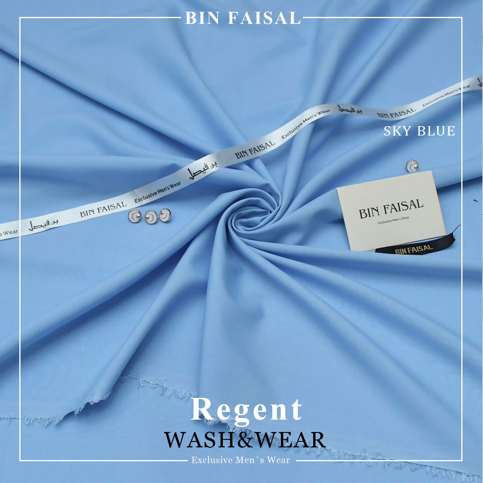 Bin Faisal  Premium Wash & Wear-SKY BLUE