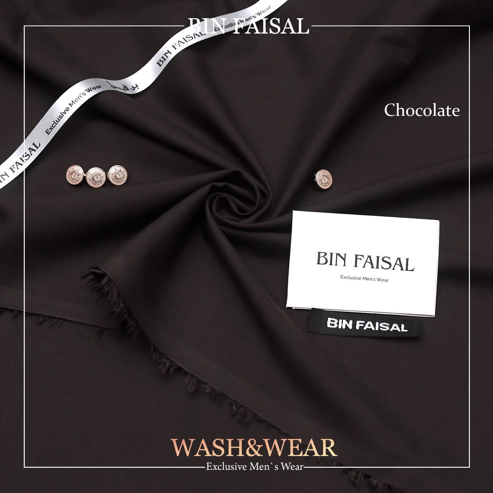 Bin Faisal  Premium Wash & Wear-CHOCOLATE