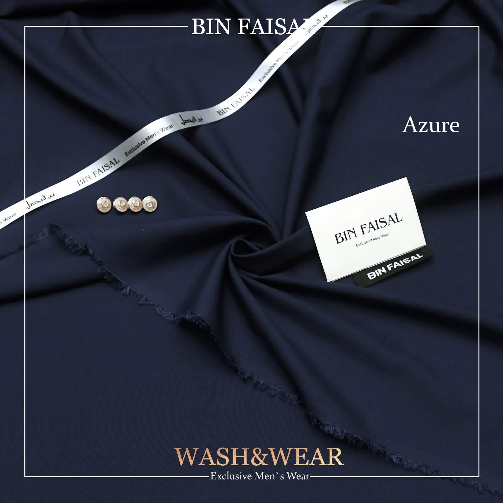 Bin Faisal  Premium Wash & Wear-AZURE BLUE