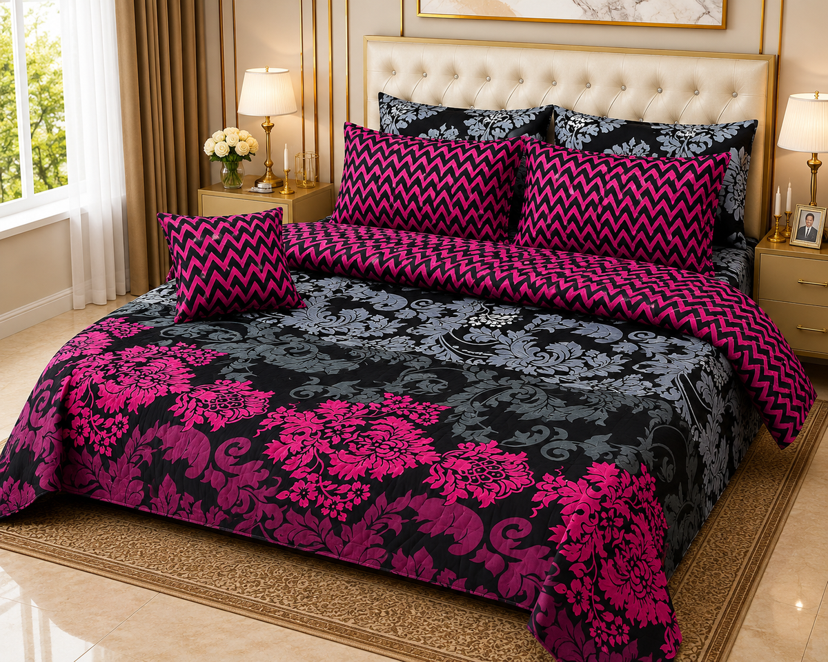 7-Piece Decorative Quilted Comforter Set with Accessories