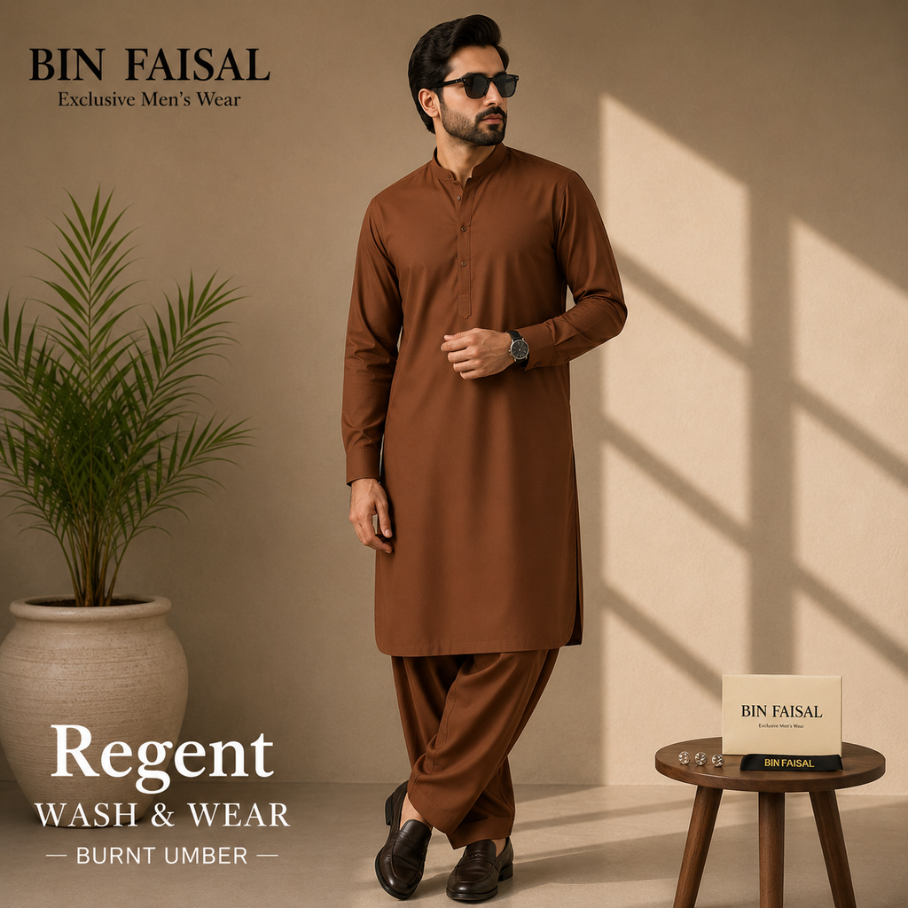 Bin Faisal  Premium Wash & Wear-UMBER BROWN
