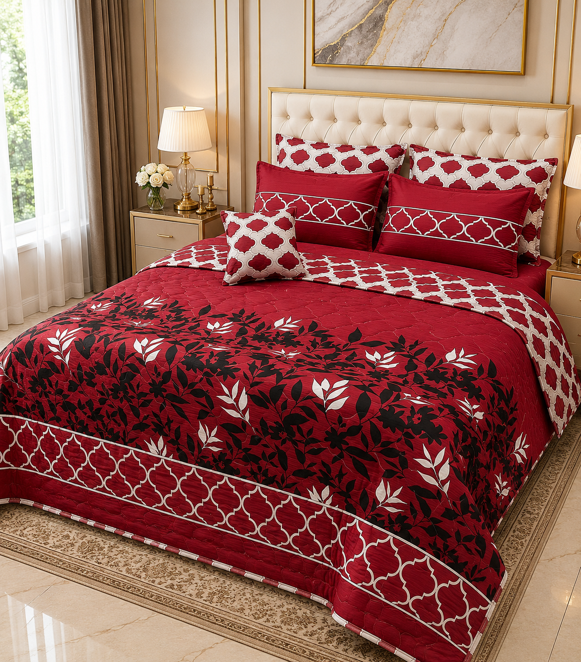 Complete 7-Piece Quilted Bed Set King Size