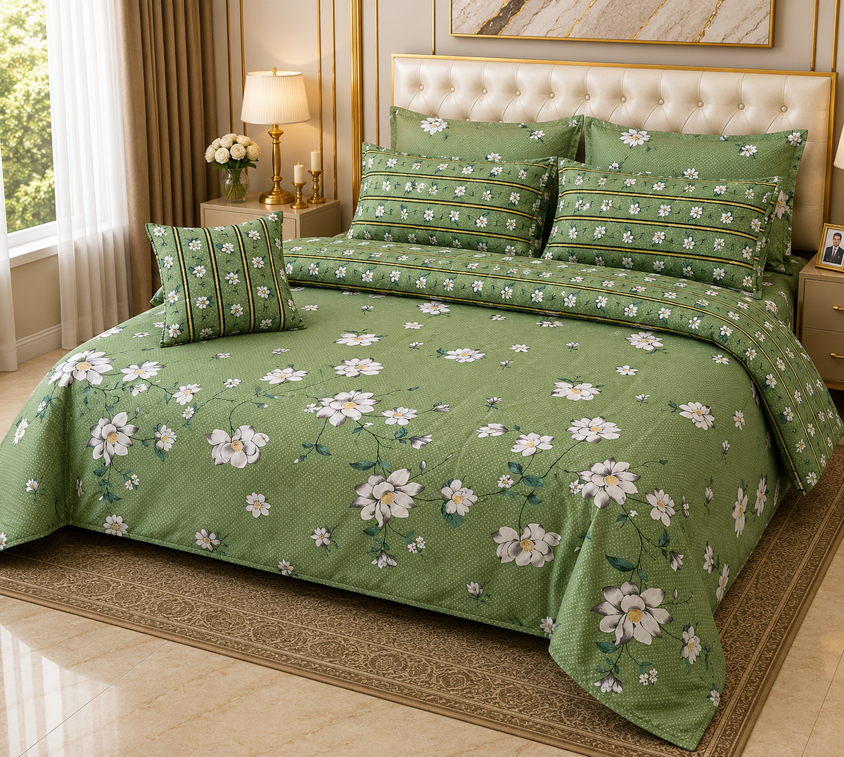 7-Piece Stylish Quilted Bedding Set - King Size