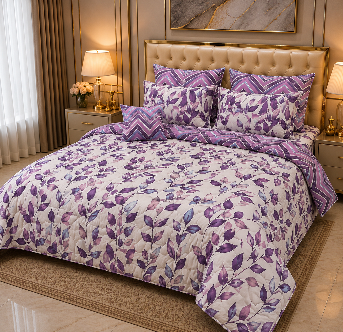 7-Piece Quilted Comforter Set Home Bedding