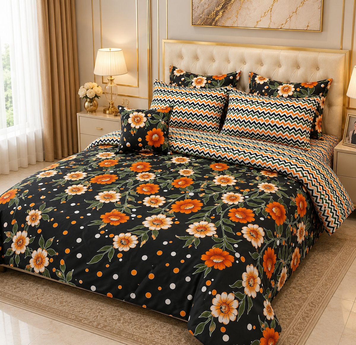 Luxury 7-Piece Quilted Bedding Set - King Size