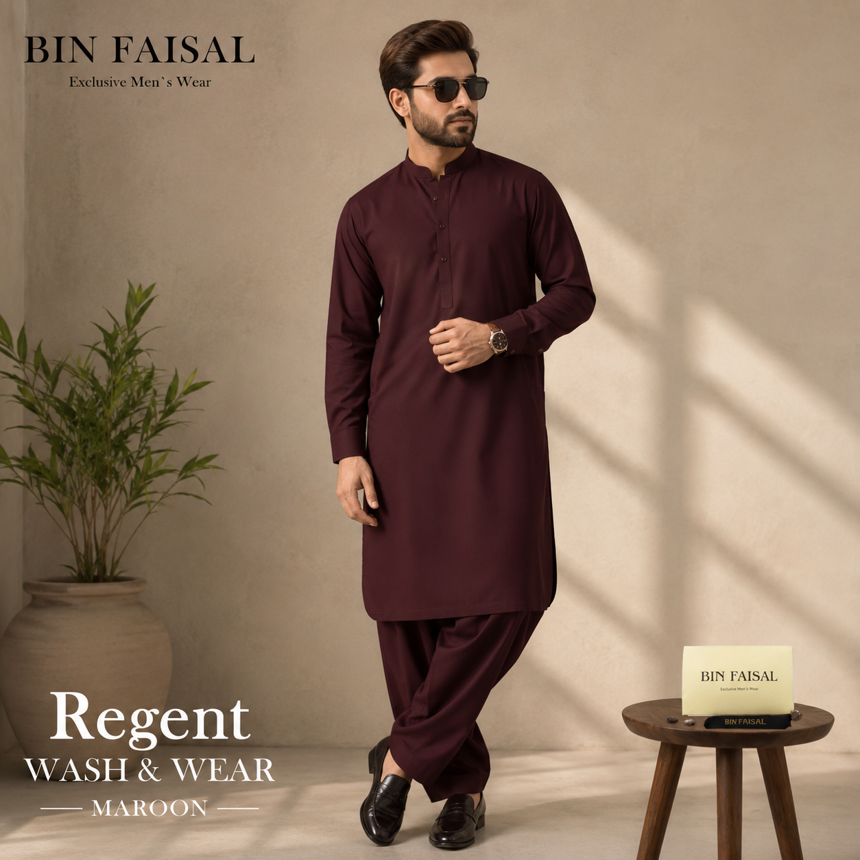 Bin Faisal  Premium Wash & Wear-MAROON